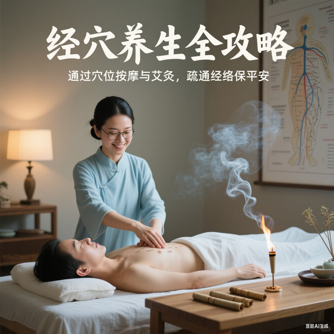 经穴养生全攻略：通过穴位按摩与艾灸，疏通经络保平安