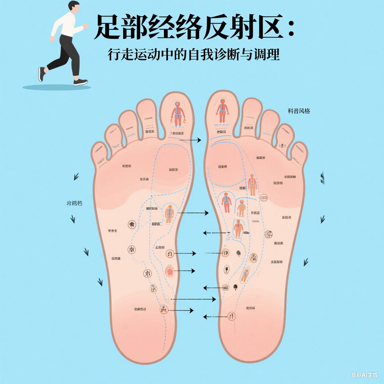 足部经络反射区：行走运动中的自我诊断与调理