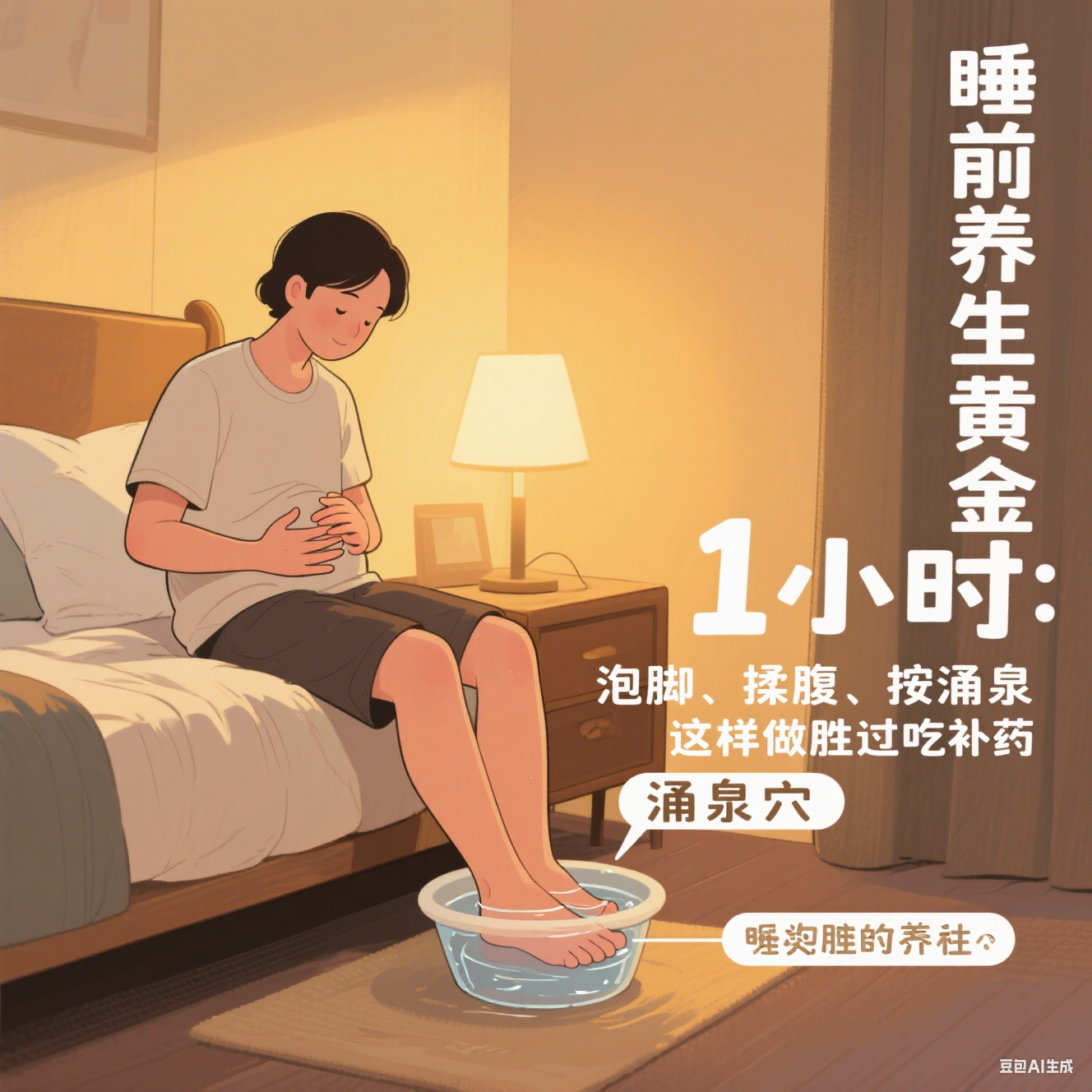 睡前养生黄金 1 小时：泡脚、揉腹、按涌泉，这样做胜过吃补药