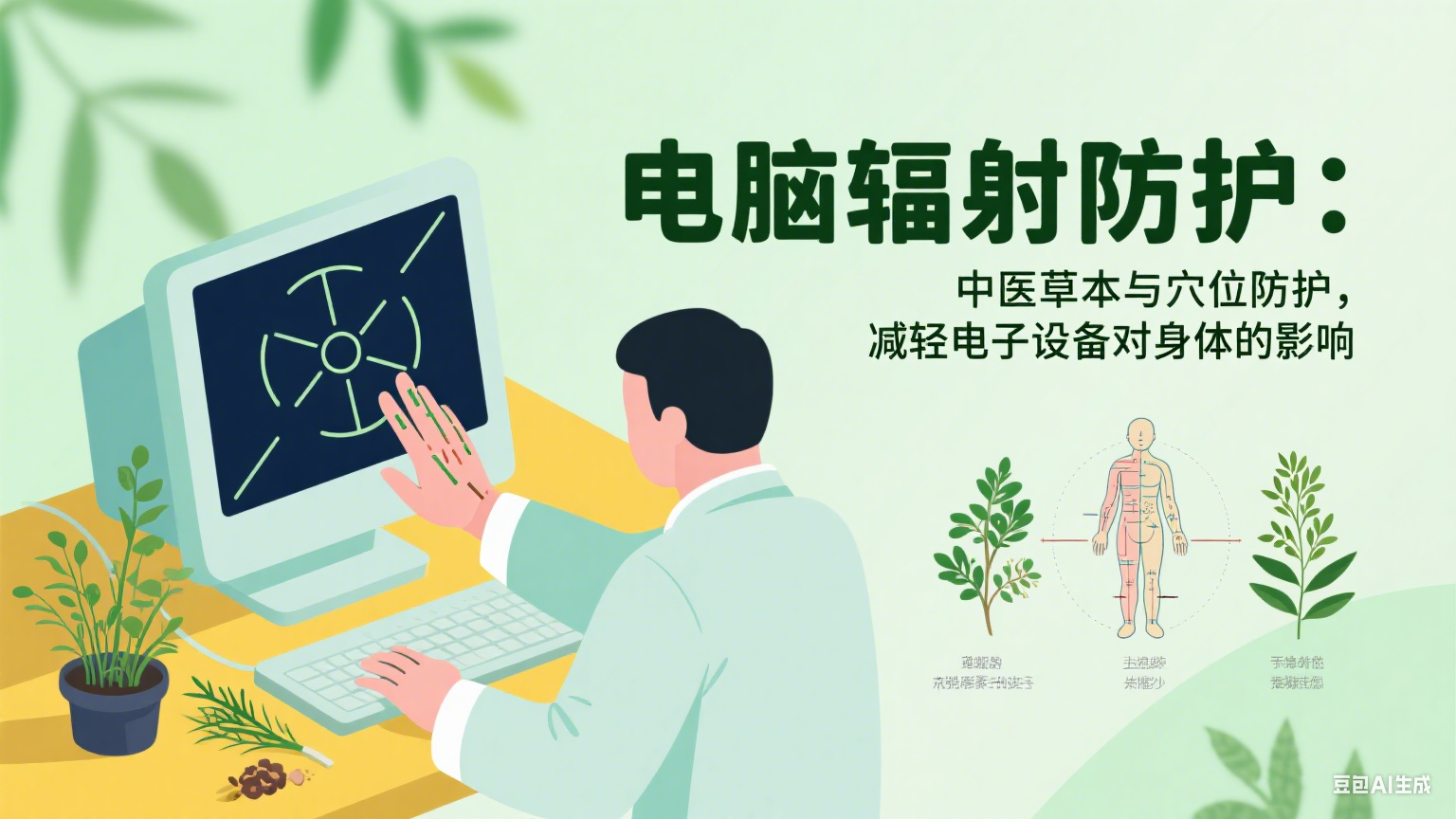 电脑辐射防护：中医草本与穴位防护，减轻电子设备对身体的影响