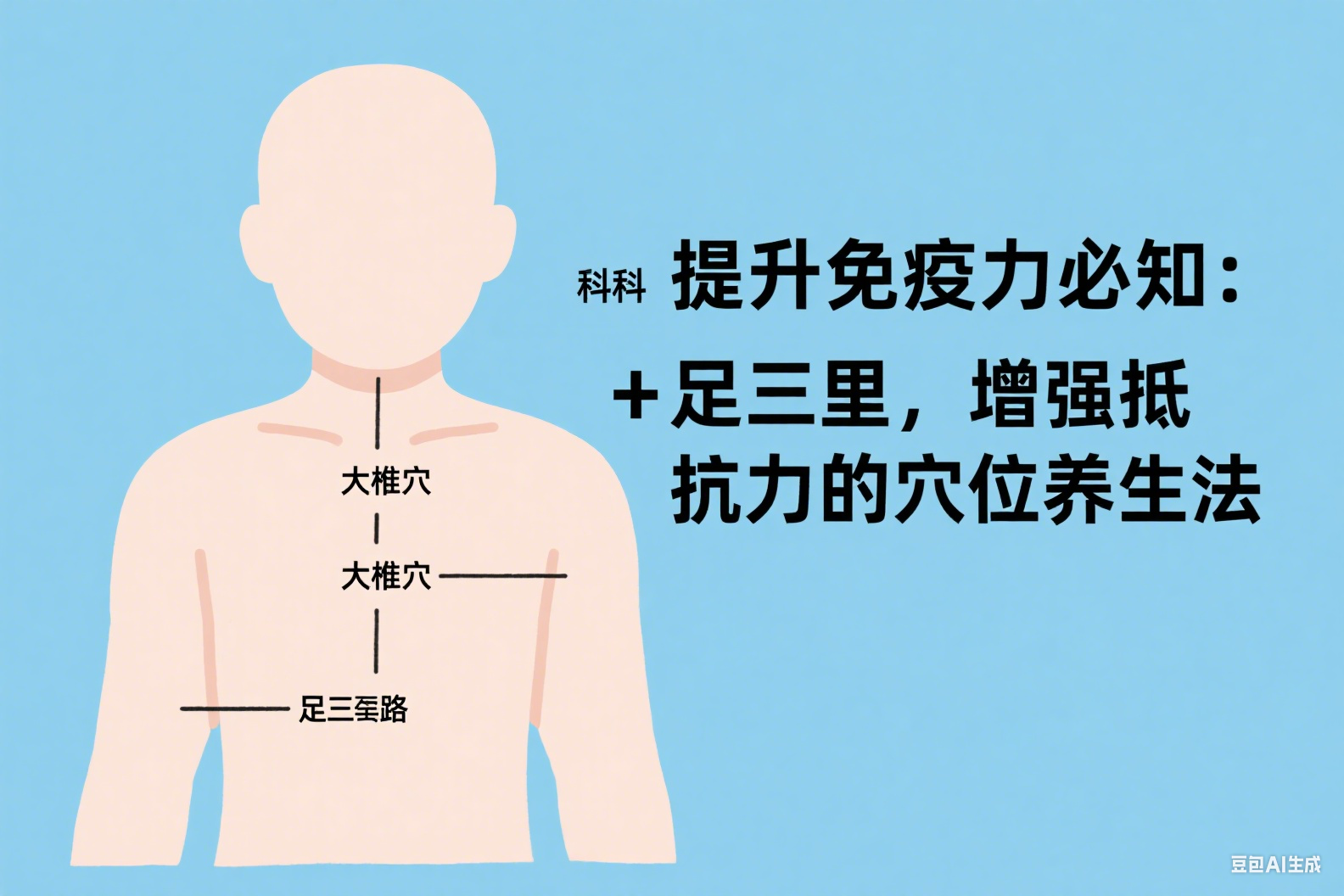提升免疫力必知：大椎穴 + 足三里，增强抵抗力的穴位养生法
