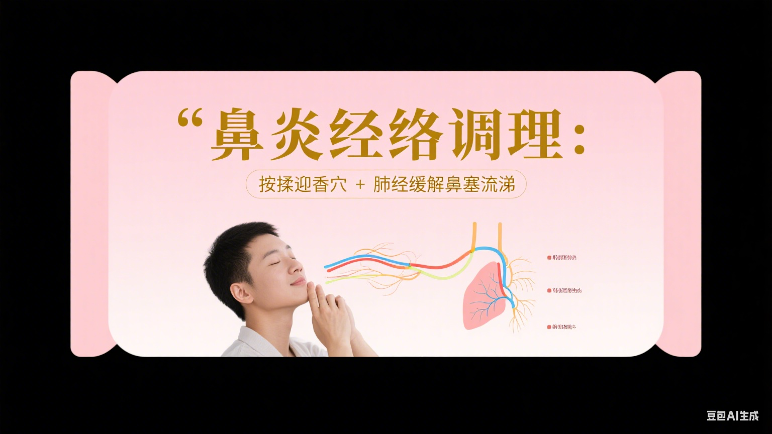 鼻炎经络调理：按揉迎香穴 + 肺经缓解鼻塞流涕