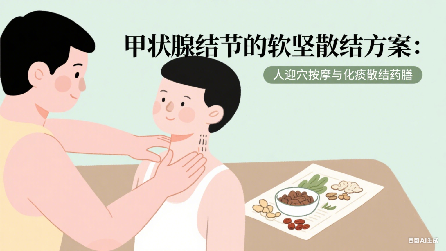 甲状腺结节的软坚散结方案：人迎穴按摩与化痰散结药膳