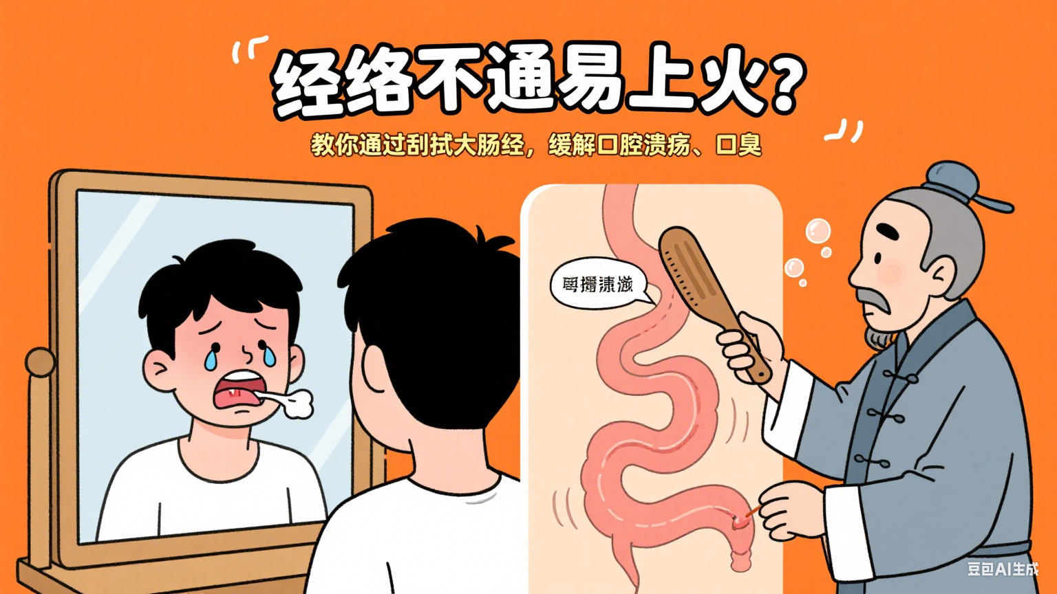 经络不通易上火？教你通过刮拭大肠经，缓解口腔溃疡、口臭