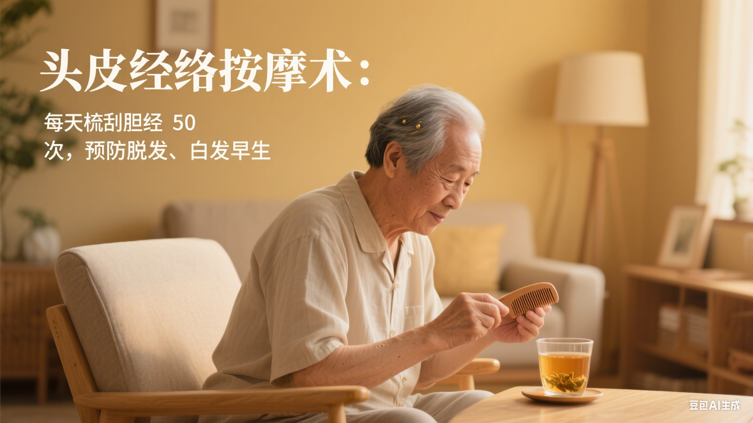 头皮经络按摩术：每天梳刮胆经 50 次，预防脱发、白发早生